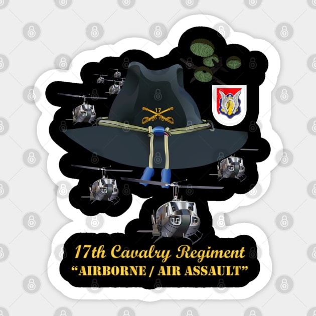 17th Cavalry Hat - Abn - Air Assault  w Br w Flash  w Slicks Sticker by twix123844